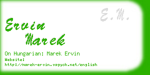 ervin marek business card